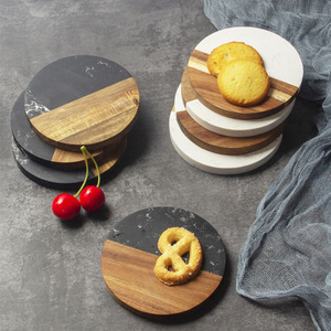 Sottobicchiere isolante in legno di Acacia con cuciture nordiche in marmo rotondo quadrato per caffè da pranzo piatti e piatti per sottobicchieri da tè - Product Image 5