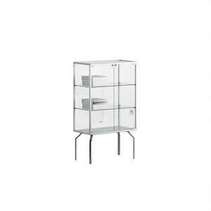 Vitrina con Marco de Aluminio de 75x37x120 cm, Puertas de Vidrio Blanco con Estantes Ajustables, Mueble de Exhibición - Product Image 2