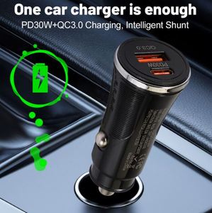 USB PD30W QC3.0 Fast Charging Type-C Car Charger with <b>PC</b> Fireproof Material <b>for</b> Compatible Cell Phones - Product Image 4