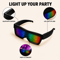 Lunettes LED Lumineuses Contrôlées par APP Bluetooth, Matériau ABS, Animations DIY, Autonomie de 5 Heures, Indispensables pour les Raves, les Boîtes de Nuit et les Événements Intérieurs