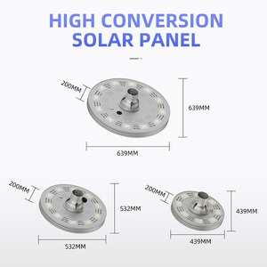 Lámpara Solar LED de Jardín de 240W con 12 Cabezales, Tipo UFO Redondo, Clasificación IP67, Cuerpo de Aluminio con Fuente de Alimentación para Uso en Exteriores - Product Image 5