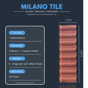 Tuiles de toiture modernes en aluminium revêtues de pierre aspect <span class=keywords><strong>ardoise</strong></span> SANGOBUILD SGB-MILANO, durables, imperméables, fabriquées à la machine pour les maisons - Product Image 5