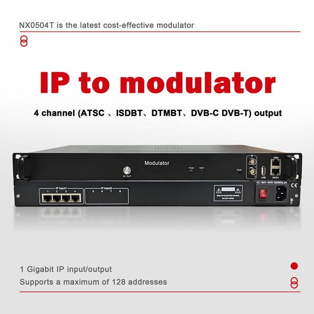 4-in-1 High-Performance for UDP RTP Digital TV RF DVB-T ATSC Modulator with IP ASI Input and TS Re-multiplexing