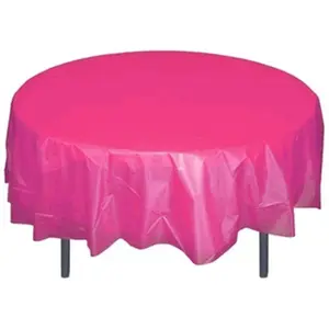 heavy duty decorative vinyl tablecloths Customized Logo Round Tablecover disposable round waterproof tablecloth