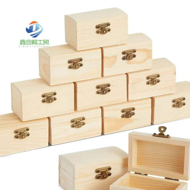 도매 광장 수제 공예 나무 상자 보관 선물 경첩과 보석 나무 상자