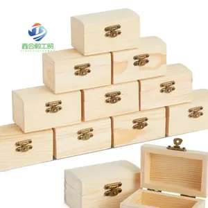 Wholesale Square Handmade Craft Wooden Box Storage Gift Jewelry Wooden Box With Hinge