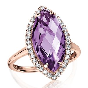 Elegante anello con pietra viola a forma di marquise per donna, design scintillante intarsiato, gioielli alla moda per feste - Product Image 2