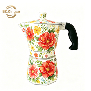 <span class=keywords><strong>Cafetera</strong></span> <span class=keywords><strong>Italiana</strong></span> Moka de Aluminio Kingze de 150ml/300ml, Personalizada con Diseño Impreso - Product Image 1