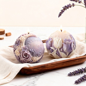 Molde de silicona con aroma a flor de luna morada, molde DIY 3D de flor de luna esférica para difusor, molde de silicona para hornear pasteles - Product Image 3