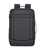 Sac à dos pour ordinateur portable extensible résistant à l'eau avec logo personnalisé, multi-compartiments, sac à dos d'affaires pour ordinateur avec USB