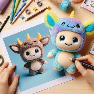 कार्टून कढ़ाई प्लास्टिक बड़ी आंखें 20 सेमी प्लग गुड़िया कस्टम एनीमे प्लग गुड़िया - Product Image 5