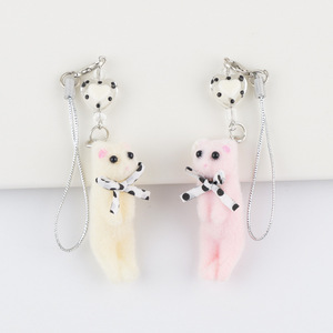 พวงกุญแจตุ๊กตามิงค์ตัวน้อยผ้ากำมะหยี่มีโบว์หัวใจอุปกรณ์เสริมสำหรับกระเป๋าและโทรศัพท์สินค้าชิ้นเล็กๆที่เข้าคู่กันอย่างประณีต - Product Image 3