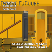 Meixi Stairs Systèmes complets de balustrades européens en alliage d'aluminium avec éléments décoratifs en cuivre, réglables, pour escaliers, montants de balustrade et garde-corps de balcon