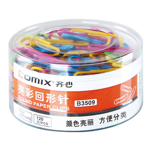 Comix Round Paper <b>Clips</b> 29mm Mixed Colors 120 Pcs Office Supplies - Product Image 1
