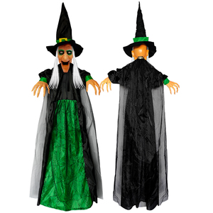 Máscara de Bruja Verde con Voz Activada, Boca Brillante y Sonidos, para Halloween, Casas Encantadas, Accesorios de Disfraces, Venta al por Mayor de Fábrica, Personalizable - Product Image 1