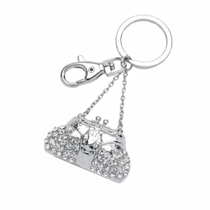 Portachiavi in Cristallo con Strass e Charm Argentato per Donna, Accessorio di Moda - Product Image 2