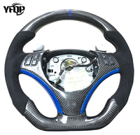 Volant de direction en cuir noir forgé, fibre de carbone, LED, pour BMW E90 E87 E92 E93