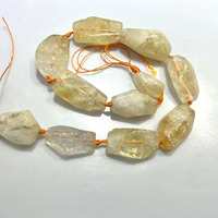 Perles de pierres précieuses semi-précieuses en citrine de forme irrégulière facettée de 15-20x30 mm, bloc long rectangulaire, pour la fabrication de bijoux