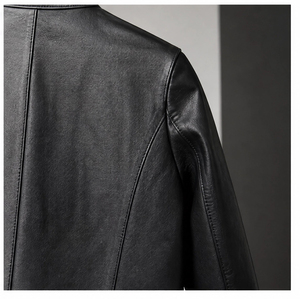 Chaqueta de Cuero Estilo Moto para Mujer, Nueva Colección Primavera-Otoño, Chaqueta Corta con Cuello Alto para Uso Diario Informal - Product Image 5