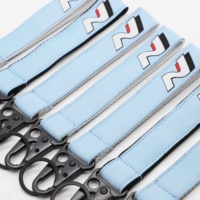 Porte-clés court en polyester écologique imprimé sur mesure avec mousqueton, impression offset durable