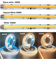 Eau courante adressable 24v 10mm 360leds/M Cob Led Strip Lights Intérieur Free Cut Cri90 Cob Led Strip