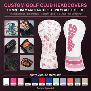 Waterproof UV Protection Custom Brand Logo PU Leather Golf Driver Wood <b>Headcover</b> Embroidery OEM ODM Factory Wholesale - Product Image 1