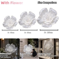 Bunga Poppy Tulle Raksasa Putih Buatan Tangan dengan Pinggiran Mutiara, Bunga Artifisial Besar untuk Dekorasi Latar Belakang Pernikahan, Pesta Pertunangan, dan Dekorasi Suasana
