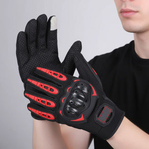 قفازات سباق الدراجات النارية المخصصة ذات الشاشة اللمسية، قفازات كاملة الأصابع مضادة للانزلاق وقابلة للتنفس مع حماية للمفاصل، مناسبة لركوب الدراجات الجبلية والخارجية - Product Image 4