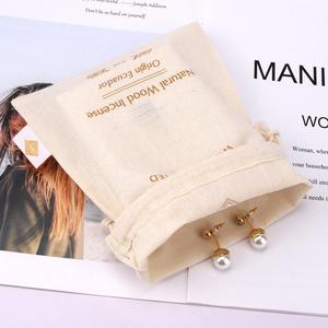 Pochette cadeau en tissu de coton et lin écologique, petite, de haute qualité, pour bijoux, bougies, cosmétiques, sac en mousseline avec cordon de serrage - Product Image 4