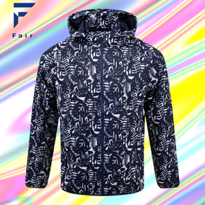 Veste coupe-vent personnalisée de luxe à fermeture éclair complète imprimée légère pour hommes Veste de golf exclusive Manteau coupe-vent à impression numérique - Product Image 1