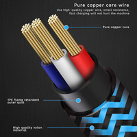 2.4a 3a Nylon tressé haute vitesse câble USB de synchronisation de données charge rapide USB a à C 3.0 pour IOS ordinateur portable téléphone mobile utilisé avec ordinateur