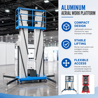Plateforme élévatrice électrique portable à double mât vertical 4-14m en alliage d'aluminium