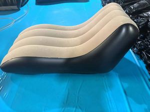 Sofá Inflable Ergonómico en Forma de Ola, de PVC Flocado, Impermeable, para Exteriores, Ideal para Acampar, Playa y Relajación en el Patio Trasero - Product Image 4