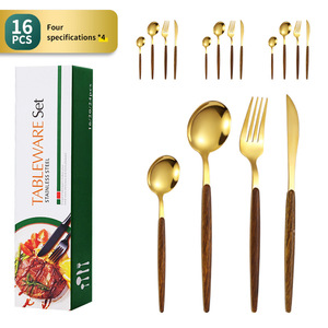 Stainless Steel Tableware Set 16Pcs Portuguese Style Western Cutlery Gift <b>Box</b> Durable Dinnerware - Product Image 2