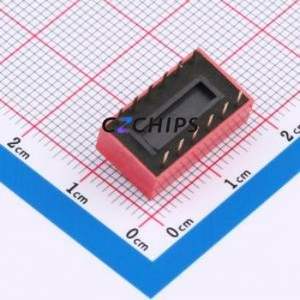 DR-06HT DIP Switch Through hole Component (THT),P=2.54mm Switch Flat Toggle, Raised Type Single Pole Single Throw 6 2.54mm - Product Image 2