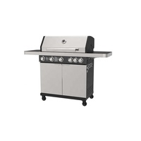 Barbecue à gaz professionnel Kangdao en acier, 6 brûleurs, sur chariot, avec sécurité anti-flamme et montage et nettoyage faciles