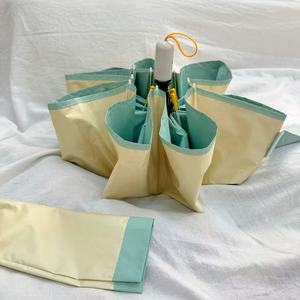 Nuevo Paraguas Automático de 3 Pliegues y 8 Varillas, con Estructura 2+1, Retráctil, de Tela de Goma Colorida, para Sol y Lluvia, Publicitario, en Stock - Product Image 3