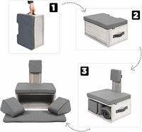 Chaise de méditation moderne pliable et écologique avec support pour le dos et les hanches/genoux, portable, légère, en papier (gris)
