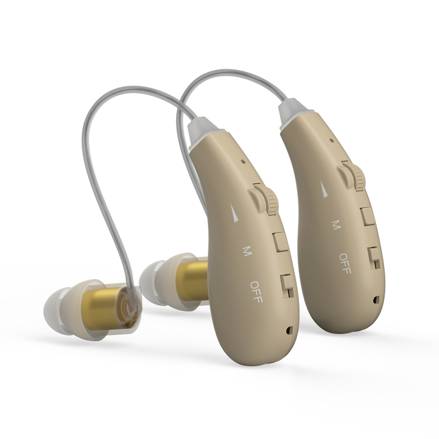 Omhealth ZT-12 2PCS Smart Hearing Aid Rechargeable Adjustable Volume Control Noise Cancellation Long Battery Life Compact Design