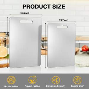 เขียงตัดทำจากไทเทเนียมสำหรับครัว ทนทานต่อการใช้งาน แผ่นรองตัดไทเทเนียม เขียงสแตนเลสสำหรับเคาน์เตอร์ครัว - Product Image 4