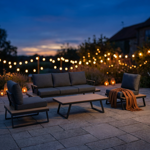 Conjunto de Sofás Modernos para Exteriores con Detalles en Acabado de Teca y Cojines Impermeables para <span class=keywords><strong>Terraza</strong></span> de Villa de Lujo - Product Image 5