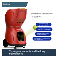 Machine de tir de tennis automatique PUSUN PT-9001 Pro avec télécommande via application, vitesse et angle de rotation réglables, équipement d'entraînement portable