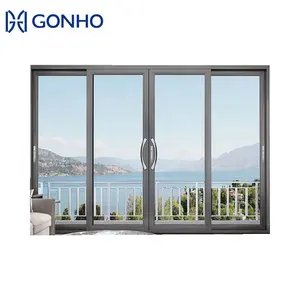 GONHO, puerta corredera impermeable para exteriores, resistente, gran visión, puerta de Patio, puerta automática para Villa, balcón