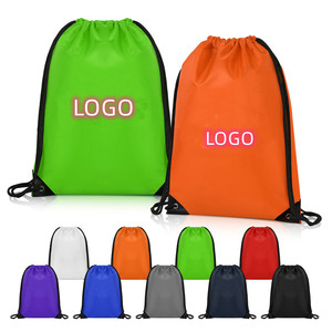 Custom Logo Sports Backpack Fashionable Polyester Drawstring Bag with Waterproof Feature for Promotions