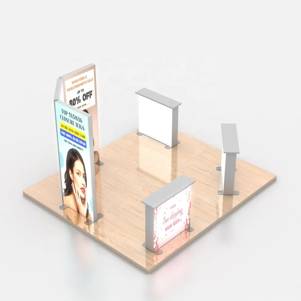 120mm Logo personalizzato Stand gratuito Display pubblicitario esterno Led scatola luminosa fiera Stand