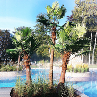 Pohon Palem Tiruan Dekoratif untuk Taman, Bahan Logam Besar 12 kaki, Pohon Kurma Buatan