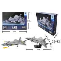 Ensemble de blocs de construction d'avion de chasse de l'armée de l'air, modèle d'avion J-20 Mighty Dragon, modèle 3D, avion en plastique à l'échelle, jouet