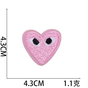 12色 ハート型 アイロン接着ワッペン DIY 衣類アクセサリー アップリケ カートゥーン 刺繍 スターアイ ハートパッチ 刺繍 - Product Image 6