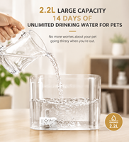 Fontaine à eau pour animaux de compagnie très vendue avec filtration circulante et pompe intelligente et silencieuse ; distributeur automatique et gamelle.