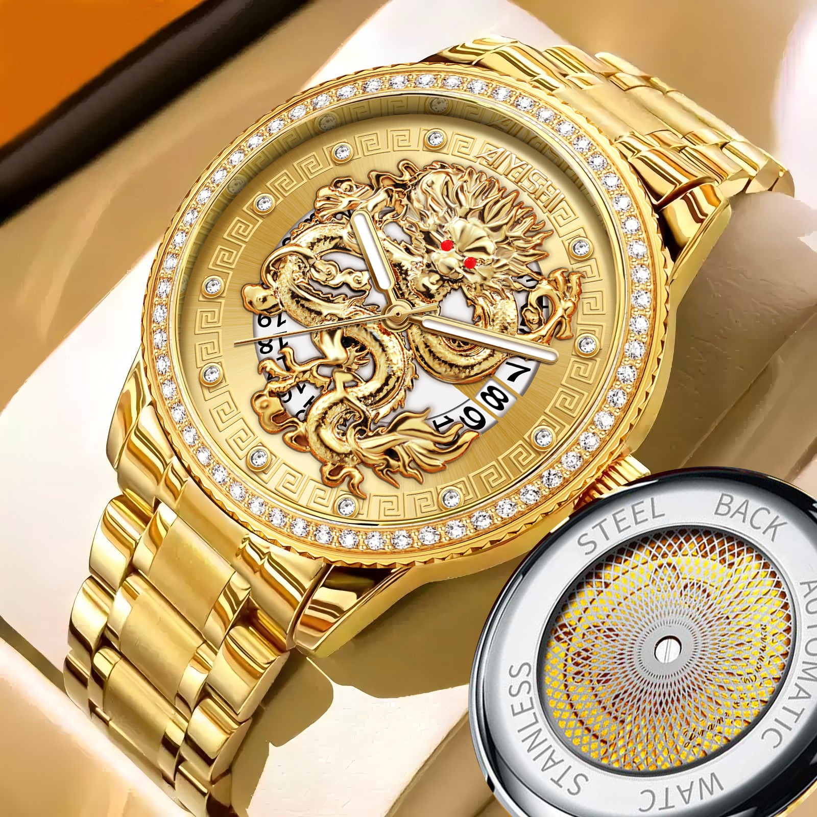 True Religion 43mm 腕時計 ゴールド シルバー メンズ 時計 AIYISHI トップブランド腕時計 メンズファッションクォーツ腕時計